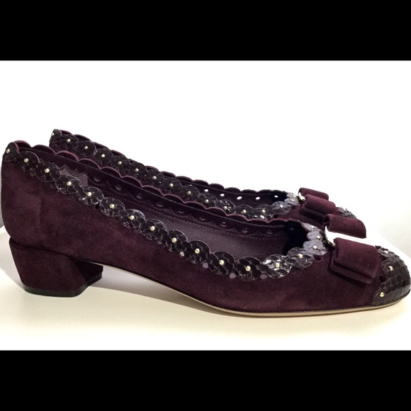 ❌❌❌SOLD❌❌❌Salvatore Ferragamo burgundy python vara - Picture 2 of 5